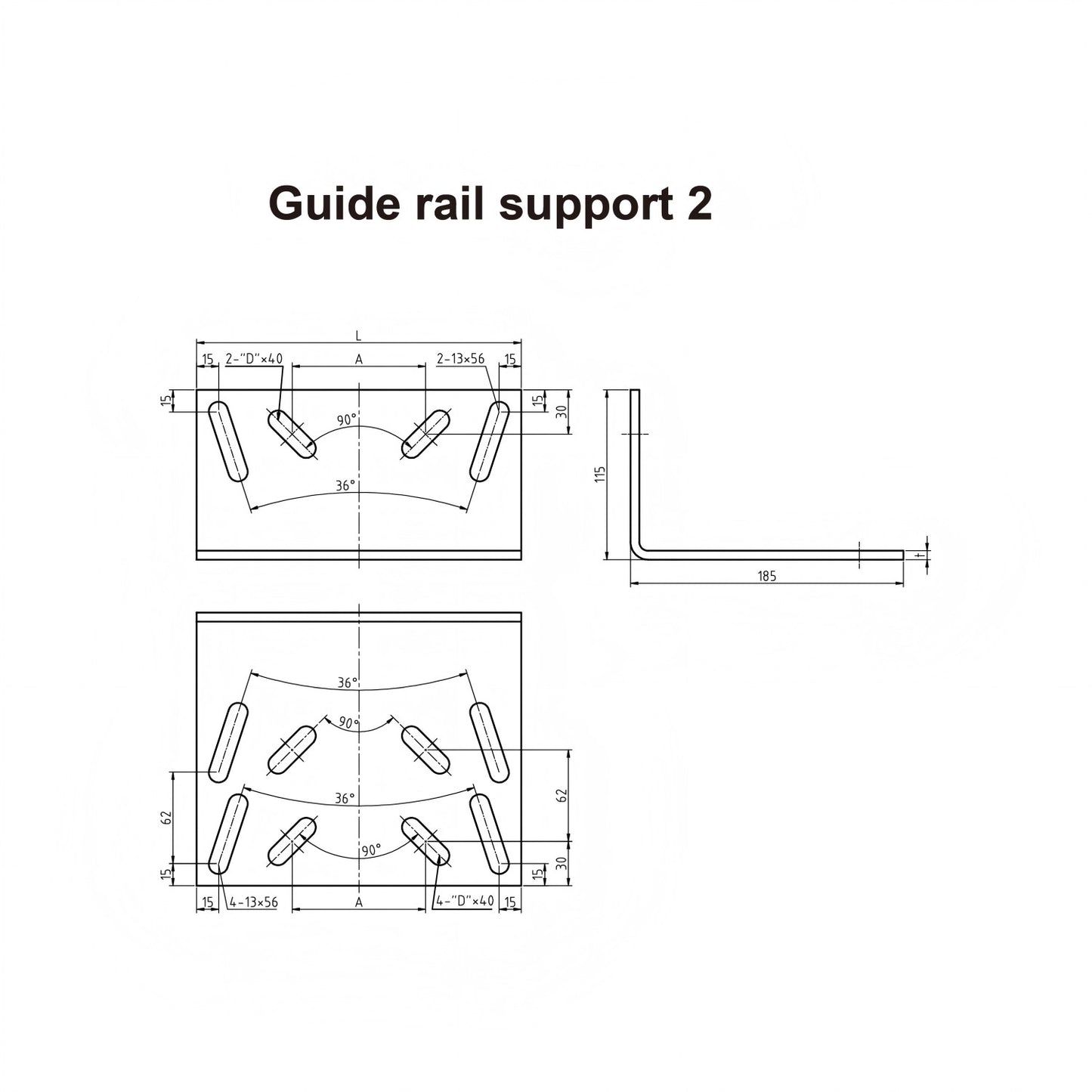 Bending Type Guide Rail Bracket Support 2