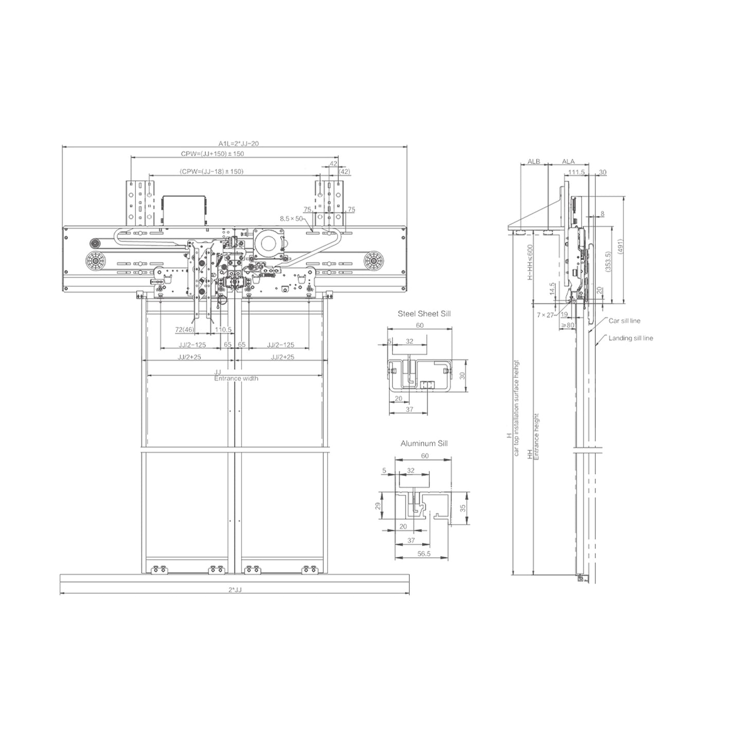 Center Opening PM Door Operator 09E