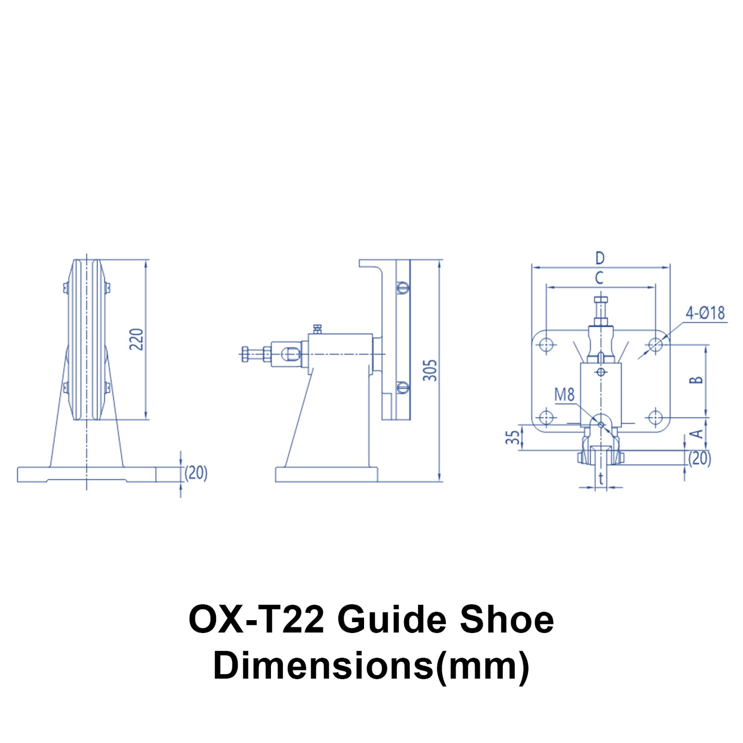 OX-T22 Sliding Guide Shoe