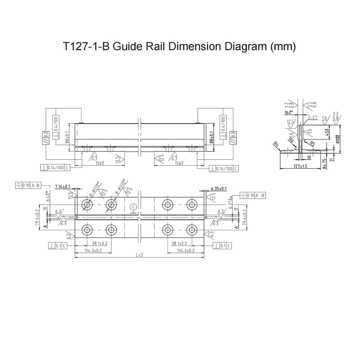 T-shaped Guide Rail
