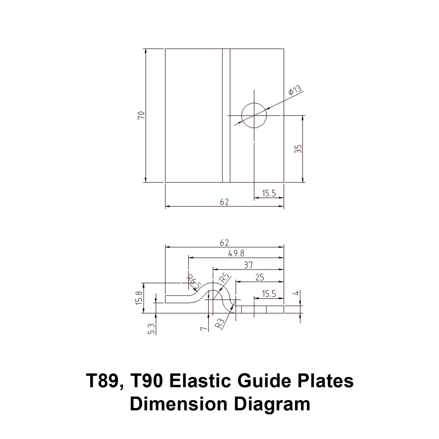 T89 T90 Elastic Pressure Guide Plate
